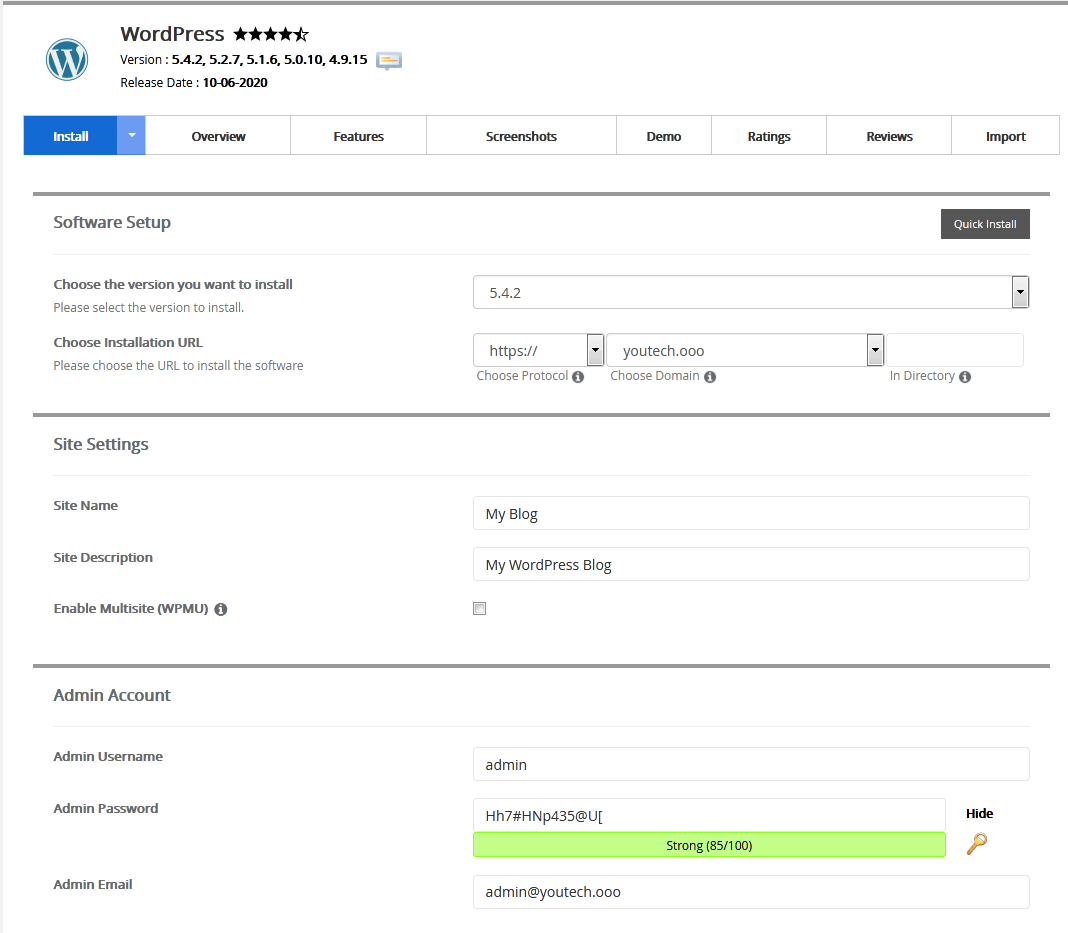 Install process