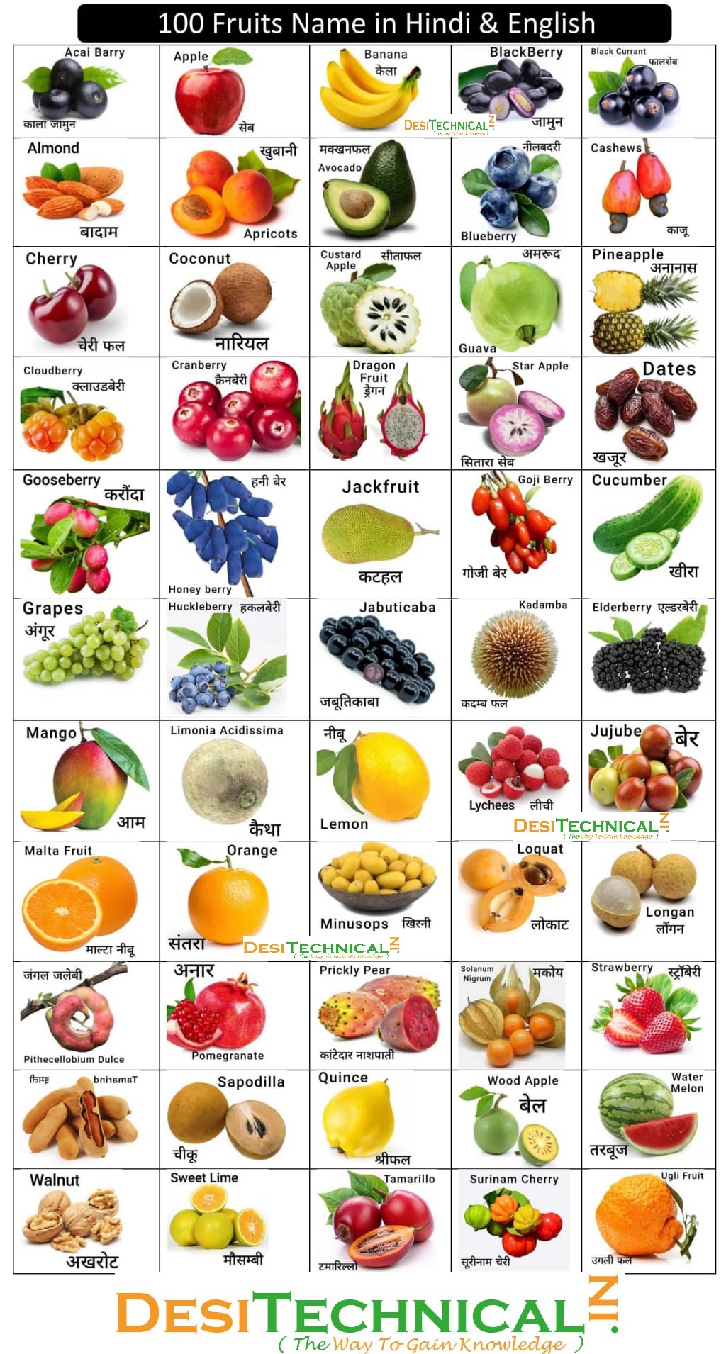 Fruits Name In Hindi and English photo
